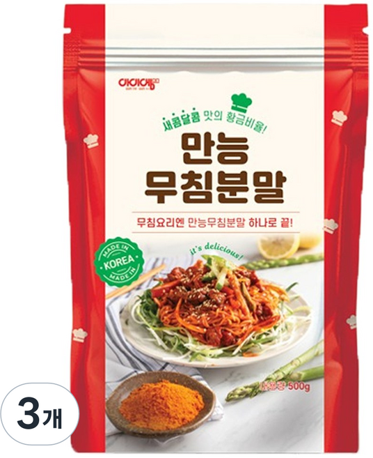 아이엠소스 만능 무침분말, 3개, 500g