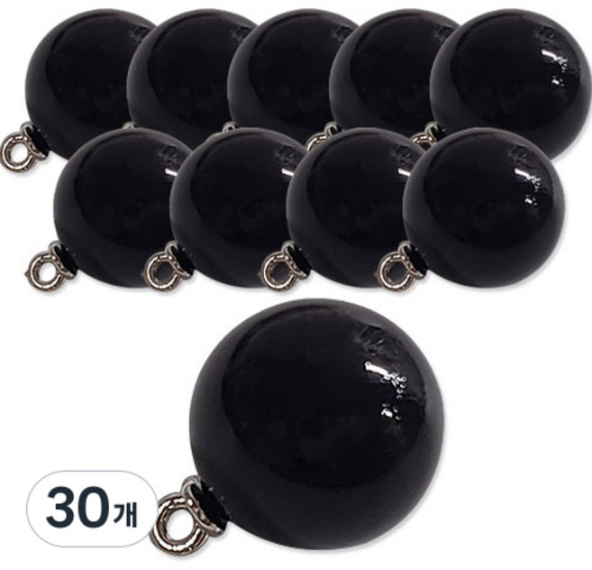 Button King 東大門鈕扣王 珍珠鈕扣 8mm, 黑色, 30個