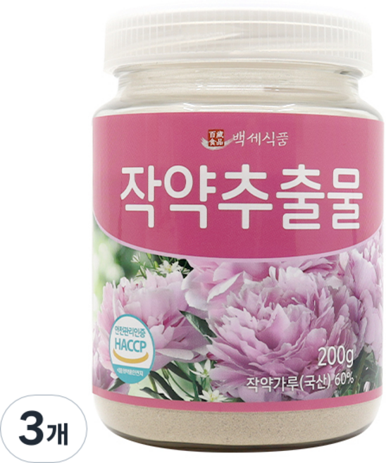 백세식품 작약 추출물 분말, 200g, 3개