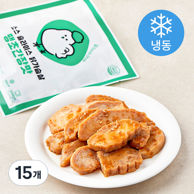 다즐샵 소스 슬라이스 닭가슴살 땡초간장맛 (냉동), 100g, 1개입, 15개