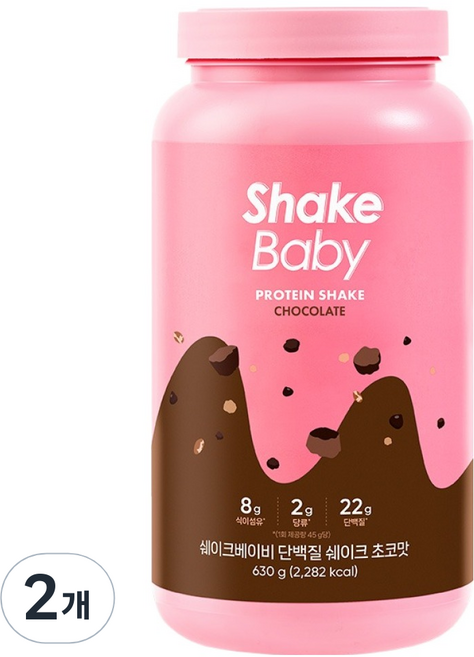 ShakeBaby 纖活蛋白奶昔粉 巧克力口味, 630g, 2罐