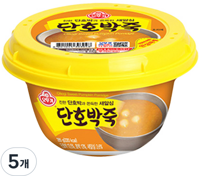 오뚜기 단호박죽 상온, 285g, 5개