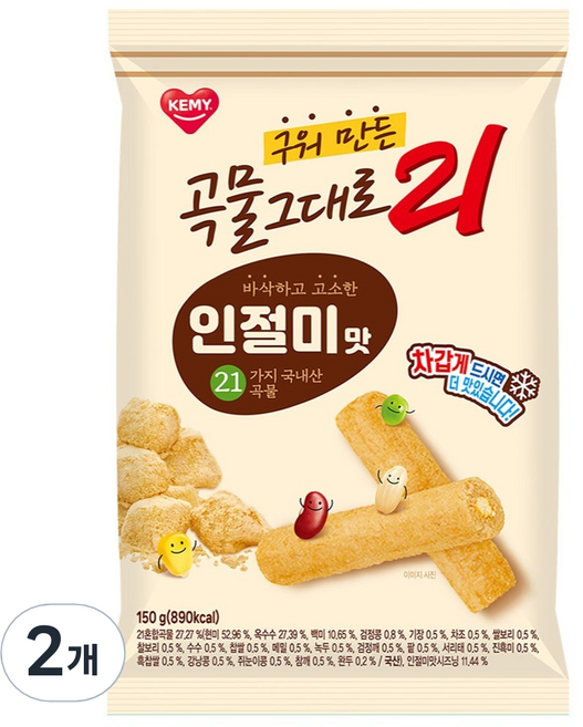 곡물그대로21 크리스피롤 인절미, 2개, 150g