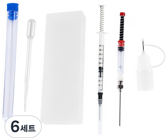 다온셀렉트 만년필 잉크 주입 주사기 주입기 6종세트, 혼합색상, 6세트