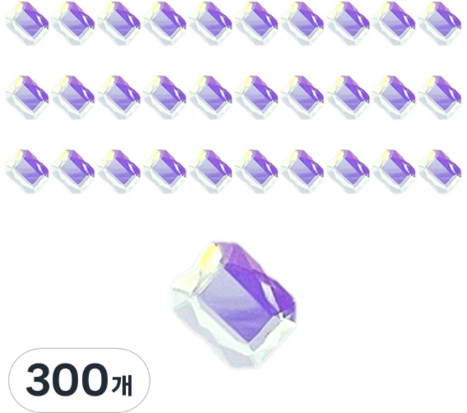 메이브라운 팔각 네일스톤 6 x 8 mm, 오로라화이트, 300개