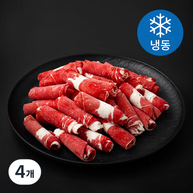 호주산 미트코리아 소고기 우목심 샤브샤브용 (냉동), 4개, 1kg