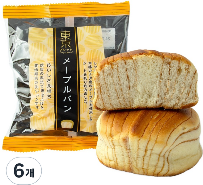 도쿄브레드 메이플빵, 6개, 70g