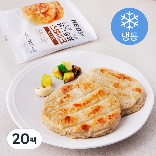 허닭 오븐에 구운 닭가슴살 스테이크 떡갈비맛 (냉동), 100g, 1개입, 20개