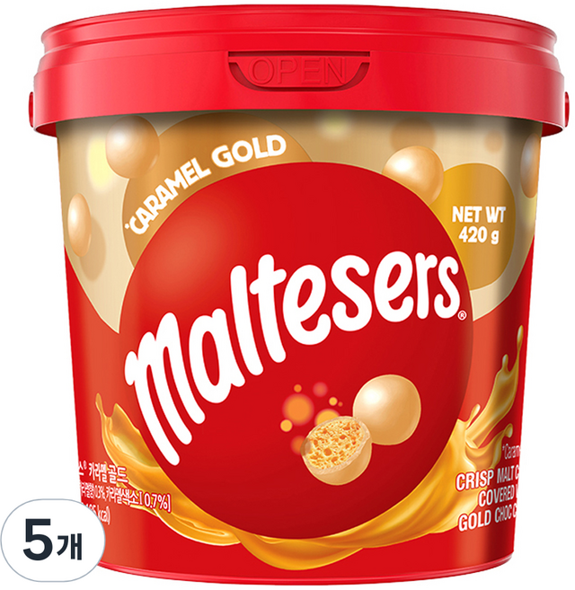 몰티져스 카라멜 골드 초콜릿, 420g, 5개