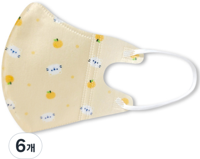 러블리앙즈 유아용 더예쁜 3겹 입체 프리미엄 마스크 초소형, 10개입, L10 오렌지캣, 6개