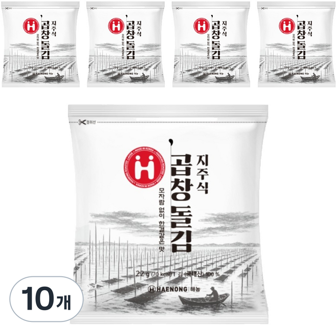 해농 지주식 곱창돌김 10p, 22g, 10개