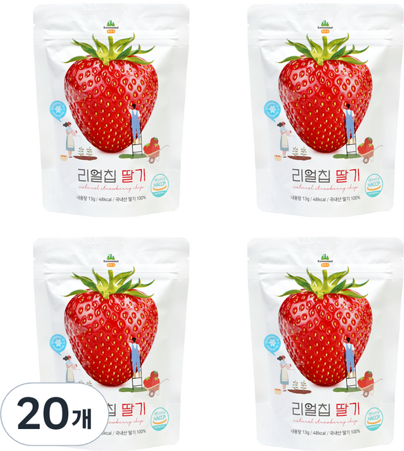 산마을 동결건조 리얼칩 딸기, 13g, 20개