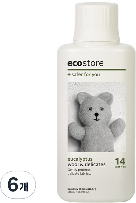 에코스토어 중성 & 울 세제 유칼립투스향, 6개, 500ml