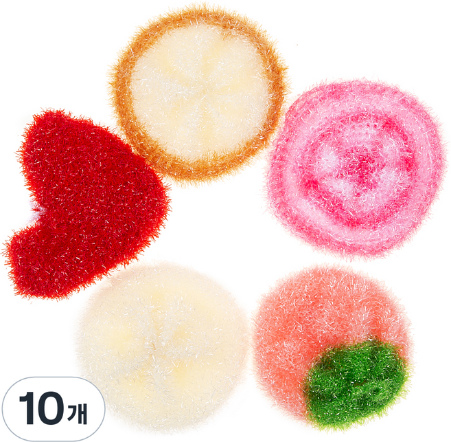 코멧 2겹 컬러 아크릴 수세미, 1개, 10개
