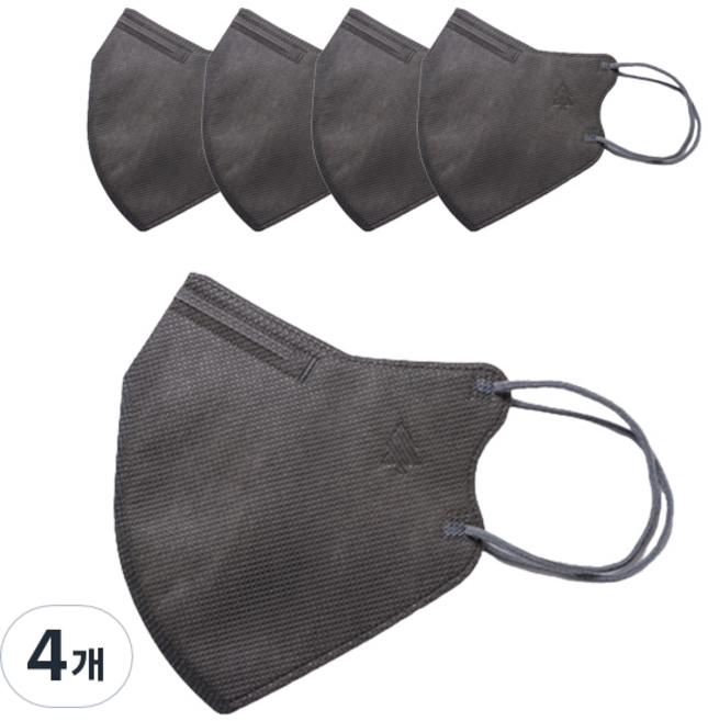 새부리형 호프리미엄 비말차단 마스크 KF-AD, 5개입, 4개, 애쉬그레이