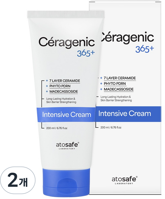 아토세이프 세라제닉 365+ 20층 속보습 붉은기 진정 PDRN 인텐시브 크림, 2개, 200ml