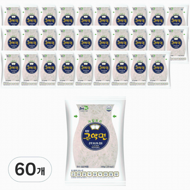 프레비 얌얌 곤약면, 200g, 60개