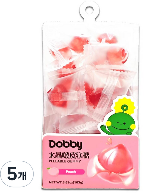 Dobby 필러블 구미 복숭아맛, 103g, 5개