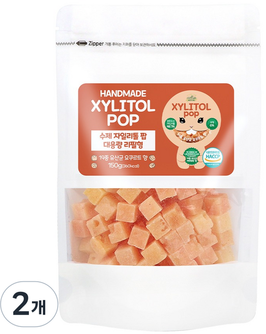 자일리톨팝 파우치 요구르트, 150g, 2개