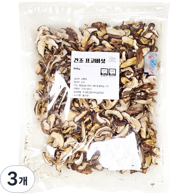 하진이네버섯뜰에 건조 표고버섯 슬라이스, 3개, 300g