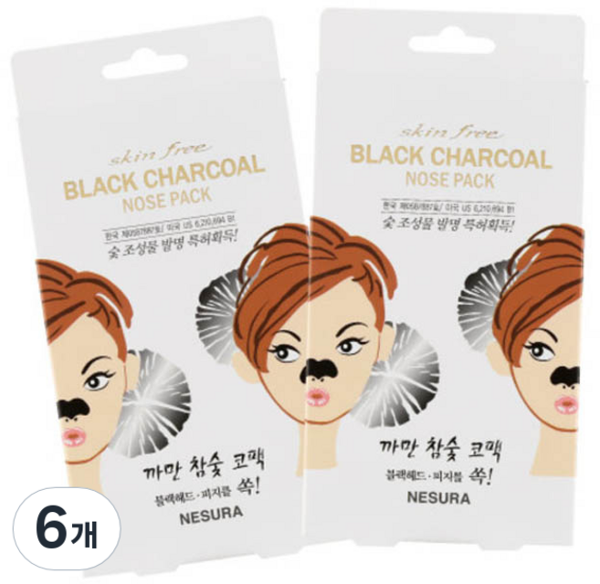 스킨후리 까만 참숯 코팩, 8개입, 6개