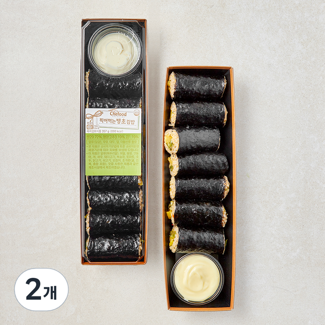 쉐푸드 찍어먹는 땡초김밥, 357g, 2개