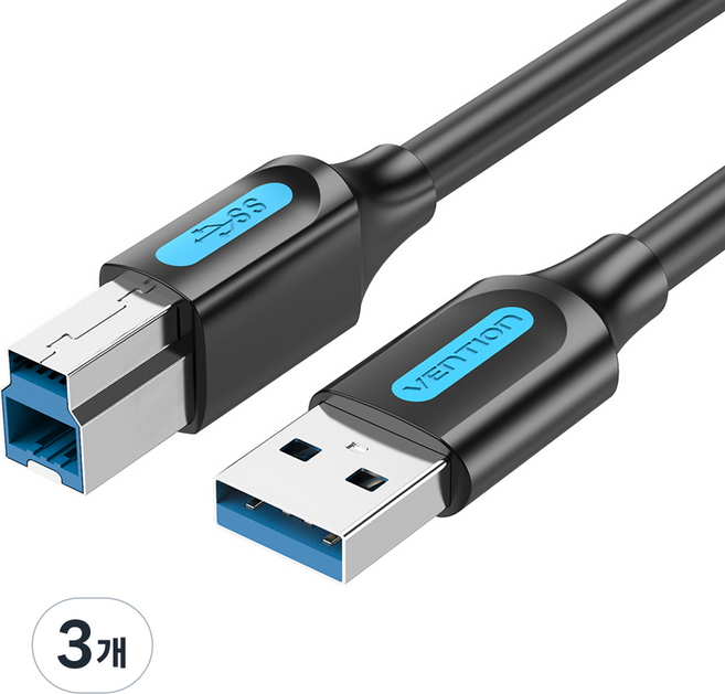 벤션 USB3.0 AM BM AB 고속 케이블, 3개, 1.5m