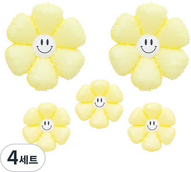 피앤비유니티 무광마카롱 스마일 데이지풍선 세트, 17, 4세트