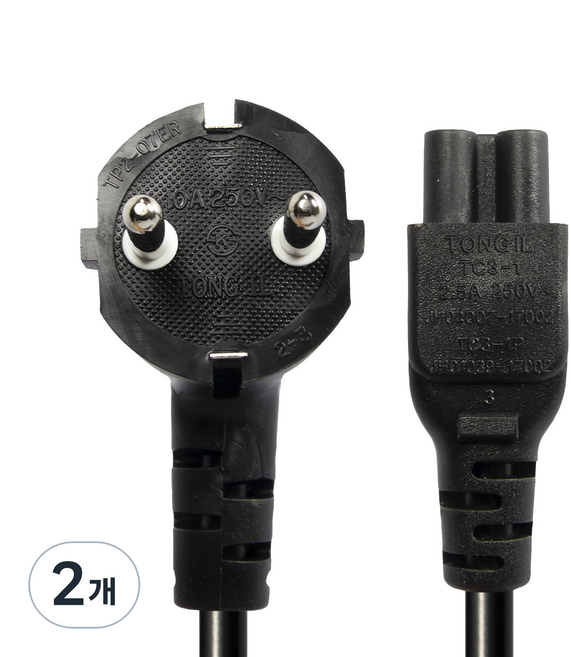솔탑 국산 3구 AC코드 PC 전원 크로바 파워케이블 SOLTOP-070, 0.5m, 2개