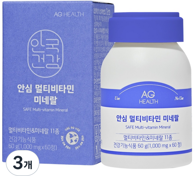 안국건강 안심 멀티비타민 미네랄, 60정, 3개