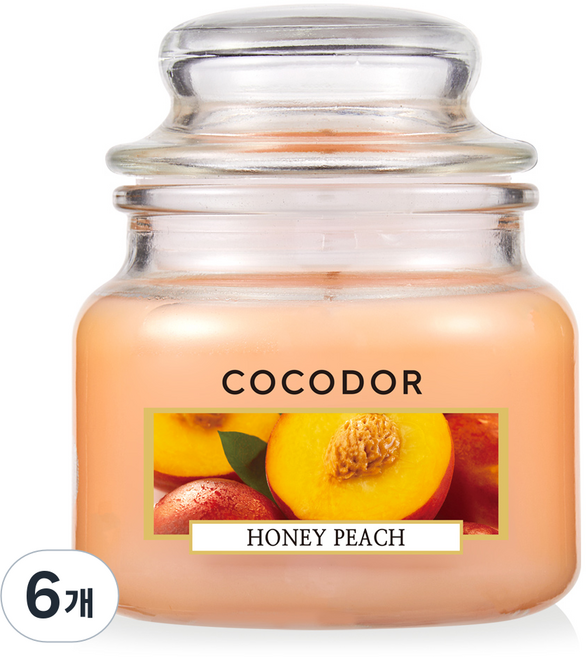 코코도르 스몰자 캔들, 허니피치, 95g, 6개