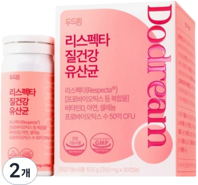 두드림 리스펙타 질 건강 생유산균 10.5g, 30회분, 2개 - 쿠팡