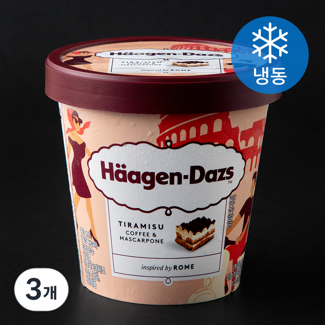 하겐다즈 티라미수 커피 & 마스카포네치즈 컵 아이스크림 (냉동), 3개, 1개입, 403ml