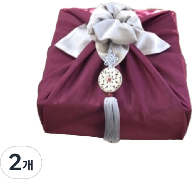 르미에 실크 겹 보자기 80 x 80 cm, 버건디 + 아이보리, 2개