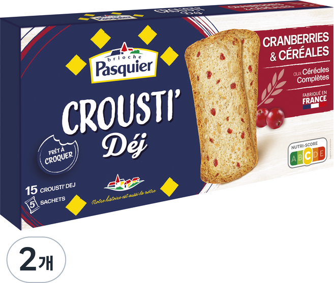 Pasquier 派斯格 蔓越莓義大利脆餅 15入, 150g, 2個
