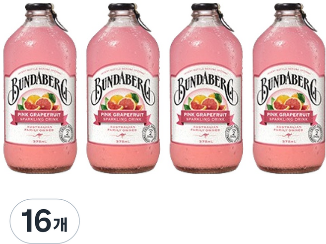 분다버그 핑크 그래이프 푸르트, 375ml, 16개