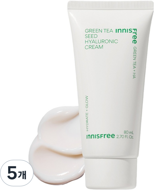INNISFREE 綠茶籽玻尿酸保濕霜, 80ml, 5條