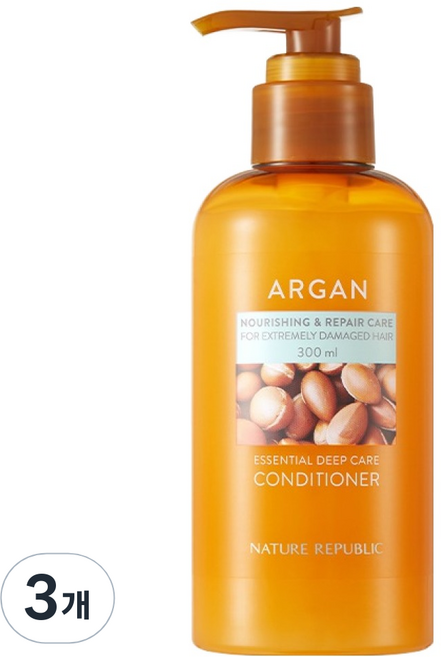 네이처리퍼블릭 아르간 에센셜 딥케어 컨디셔너, 3개, 300ml