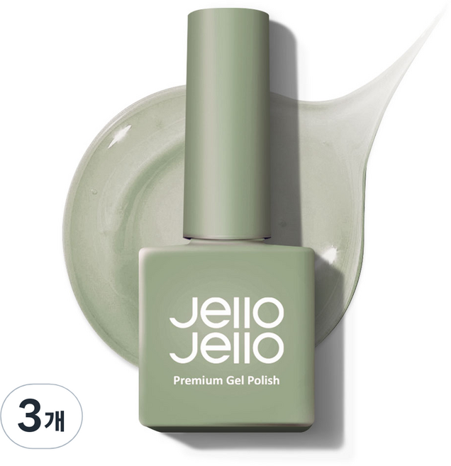 Jello Jello 頂級凝膠指甲油, JJ22中性綠, 10ml, 3個