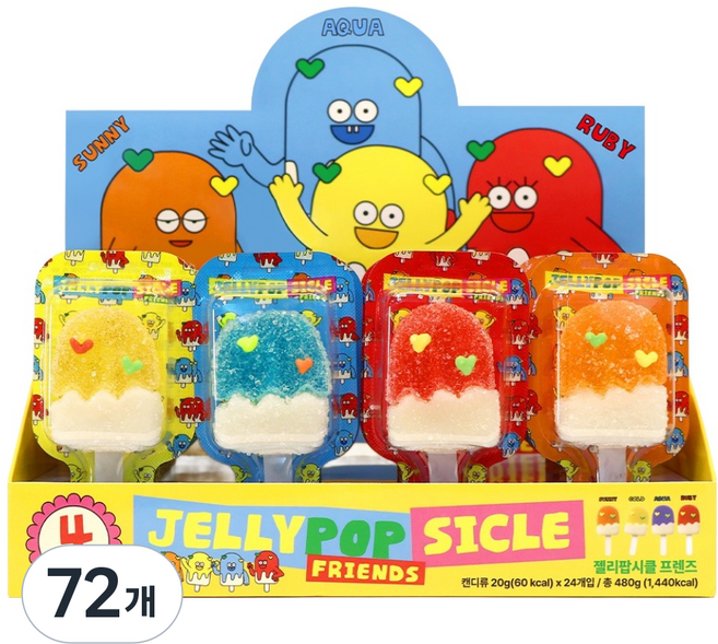 스낵스 젤리팝시클 프렌즈, 20g, 72개