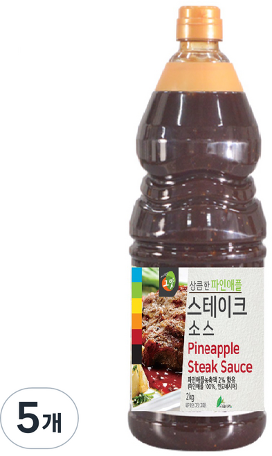 이슬나라 파인애플 스테이크 소스, 2kg, 5개