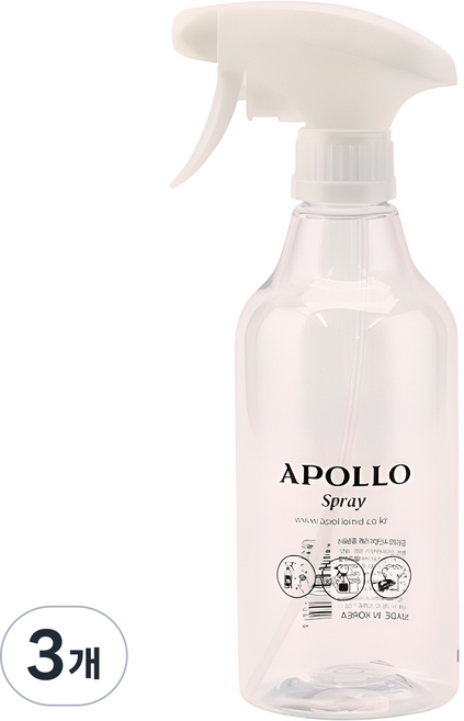APOLLO 클리어 분무기 500ml, Pure Clear, 3개