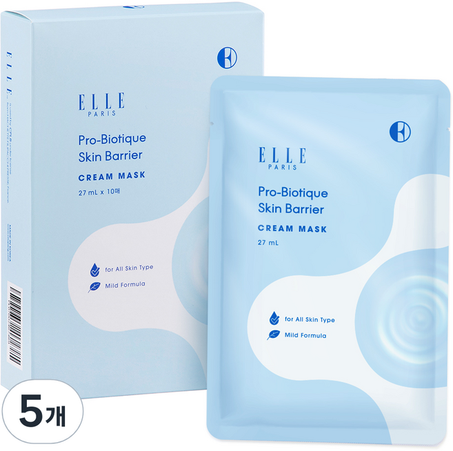 ELLE PARIS 프로바이오티크 세라마이드 화잘먹 마스크, 5개, 10개입