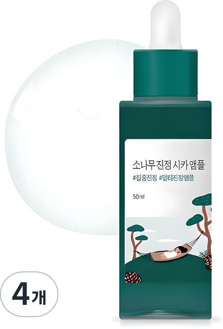 라운드랩 소나무 진정 시카 앰플, 50ml, 4개
