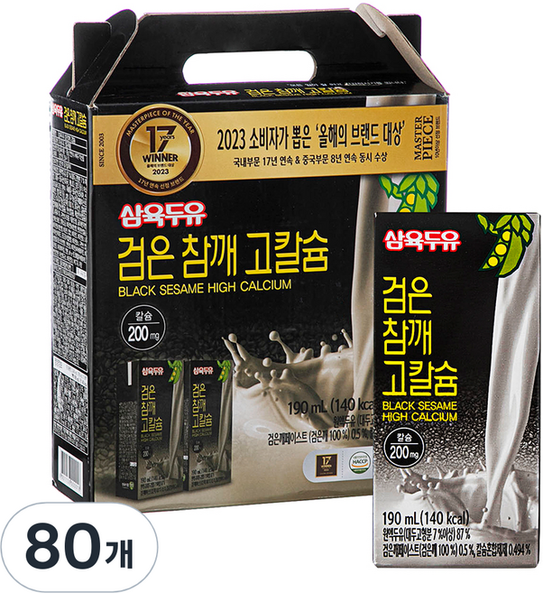 삼육두유 검은 참깨 고칼슘, 190ml, 80개
