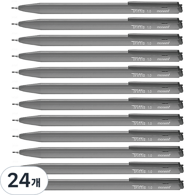 monAmi Tri-piece 油性原子筆 1.0mm, 24個, 1.0_黑色