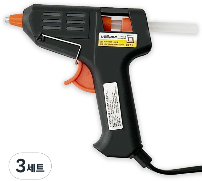 오공 미니 핫멜트 글루건 7mm 소형 글루스틱2P, 3세트