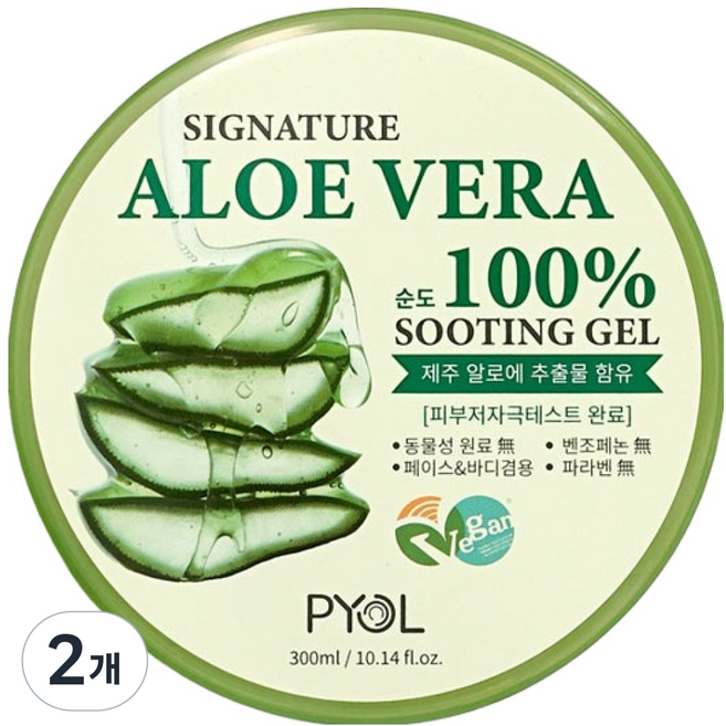 프욜 시그니처 알로에베라 100% 수딩젤, 2개, 300ml