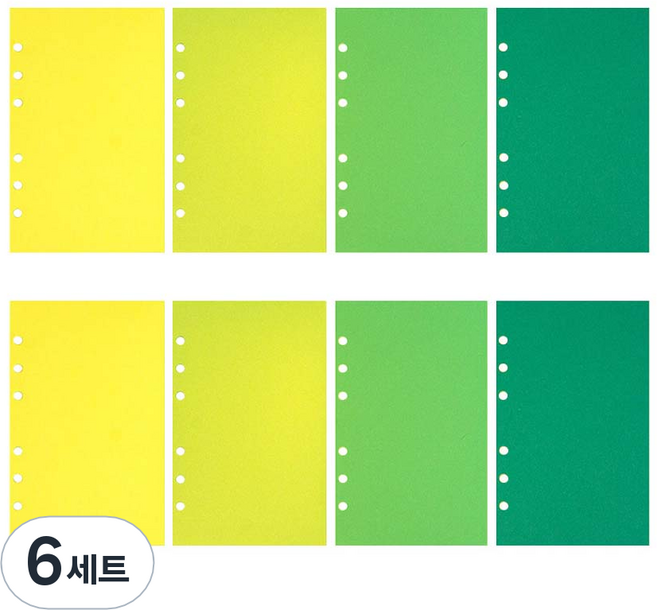 루카랩 아카이브 6공 리필속지 컬러노트 세트 포레스트, 6세트
