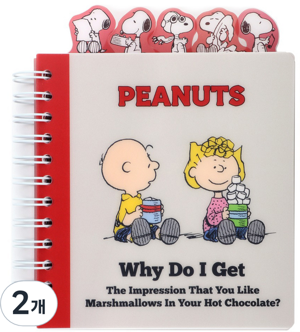 피너츠 인덱스노트, 레드, 2개